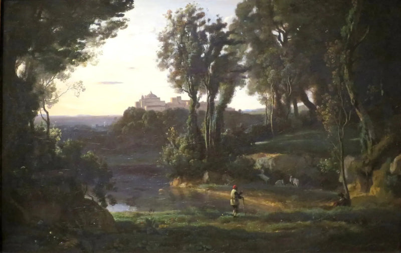 İtalya'daki Ariccia Kilisesi ile Site - Jean-Baptiste Camille Corot