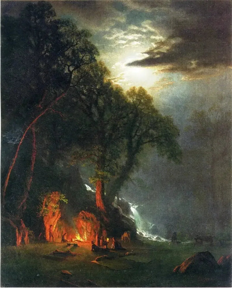 Yosemite Kamp Ateşi Alanı - Albert Bierstadt