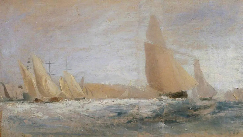 'Doğu Cowes Kalesi, Rüzgara Karşı Yarış' No. 1 için Taslak - J. M. W. Turner