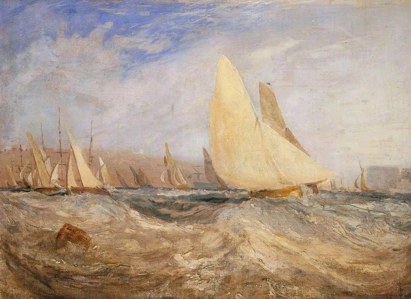 'Doğu Cowes Kalesi, Rüzgara Karşı Yarış' No. 2 için Taslak - J. M. W. Turner