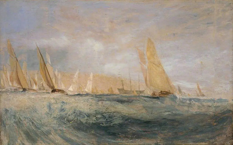 'Doğu Cowes Kalesi, Rüzgara Karşı Yarışma' No. 3 için Taslak - J. M. W. Turner