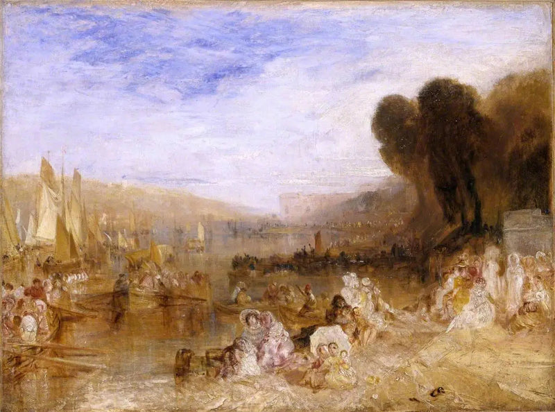 'Doğu Cowes Kalesi, Yarışın Bağlama Yerlerine Başladığı' No. 3 - J. M. W. Turner için Taslak