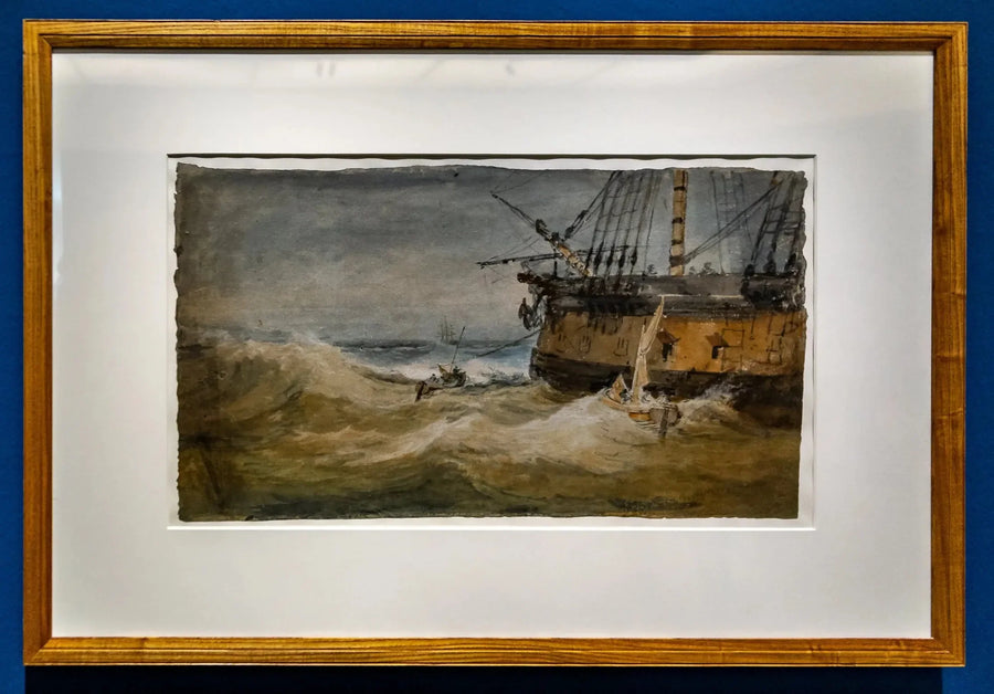 Bir Adam Savaş Gemisinin Yanında Küçük Botlar - J. M. W. Turner