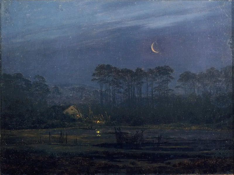 Nehir Kenarında Akşam - Caspar David Friedrich