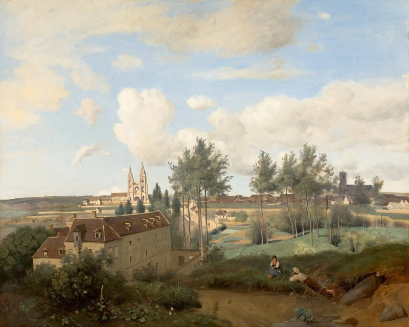 Soissons, M. Henry'nin fabrikasından görünüm - Jean-Baptiste Camille Corot