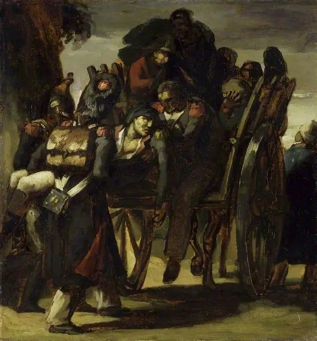 Yaralı Askerler Bir Araba İçinde - Théodore Géricault