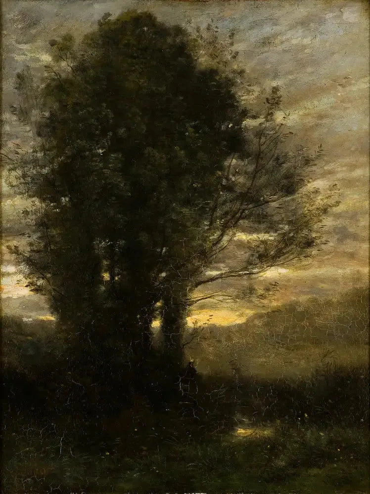 Güneş Batışı Yağmur Sonrası - Jean-Baptiste Camille Corot