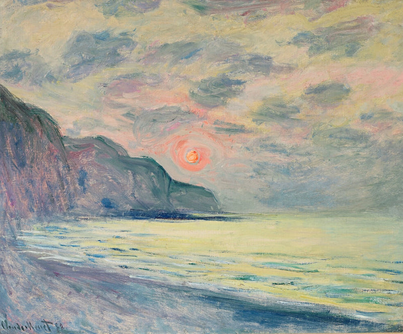 Batan güneş, sisli hava, Pourville W782 - Claude Monet