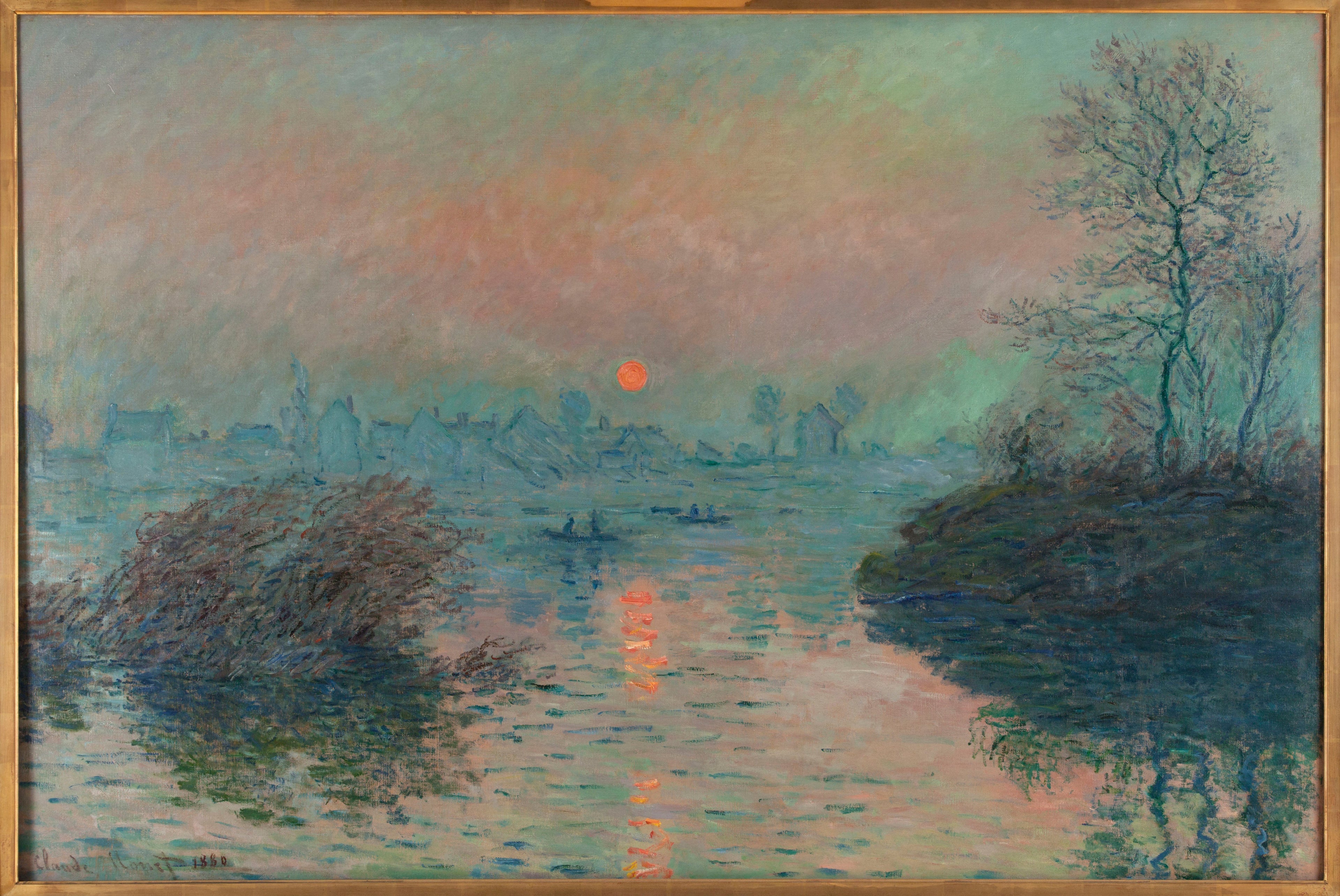 Reproduction du tableau « Soleil couchant sur la seine à Lavacourt, effet d'hiver - Claude Monet » par Alpha Reproduction en peinture à l’huile
