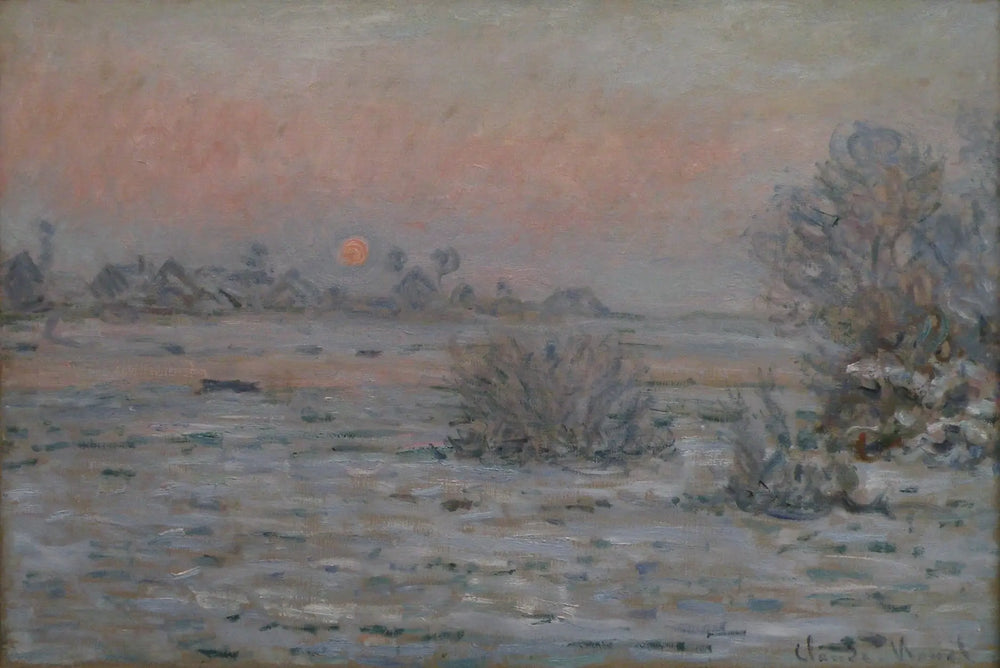 Reproduction du tableau « Soleil d'hiver à Lavacourt - Claude Monet » par Alpha Reproduction en peinture à l’huile