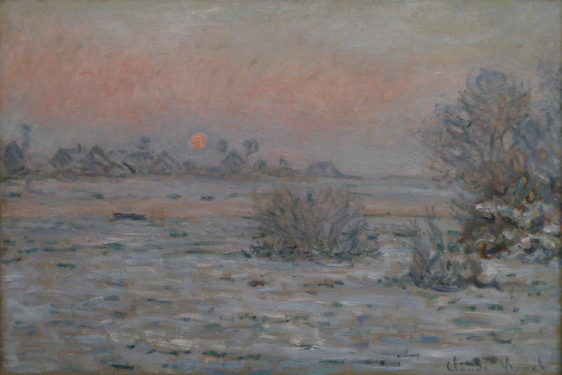 Lavacourt W557'de kış güneşi - Claude Monet