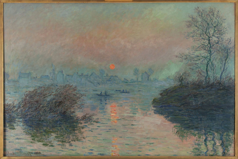 Lavacourt W576'da Seine Nehri'nde güneş batıyor - Claude Monet