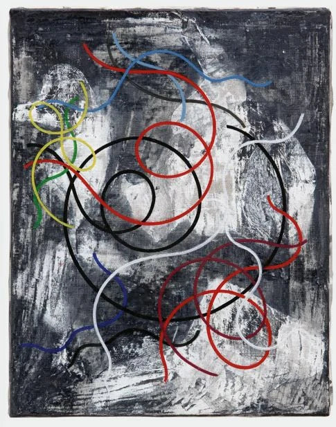 Lignes perdues sur fond chaotique, peinture de Sophie Taeuber-Arp