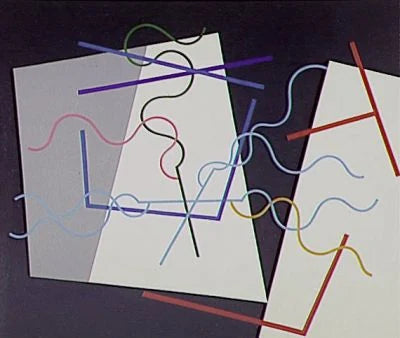 Plans, barres et lignes ondoyantes, peinture de Sophie Taeuber-Arp