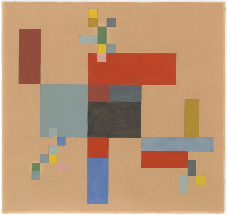 Composition verticale-horizontale sur fond blanc (1915–1916, version 2) - Sophie Taeuber-Arp