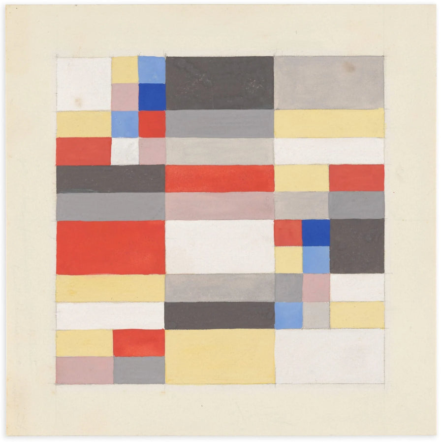 Composition verticale-horizontale (design for stained-glass panels for the apartment of André Horn, Strasbourg) - Sophie Taeuber-Arp