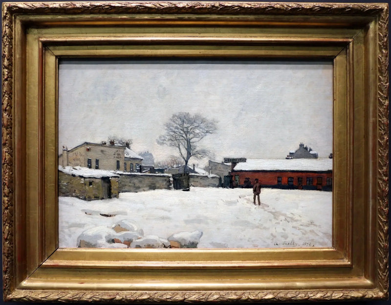 Kar Altında: Marly-le-Roi'daki Çiftlik Avlusu - Alfred Sisley