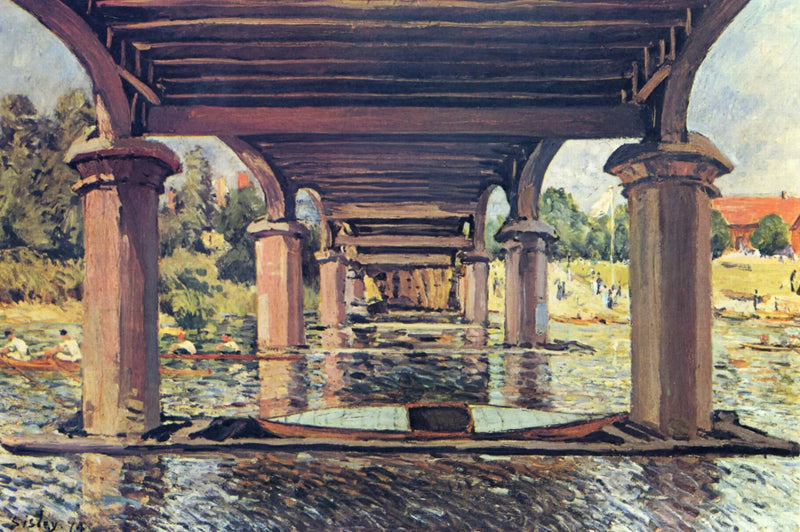 Hampton Court Köprüsü Altında - Alfred Sisley