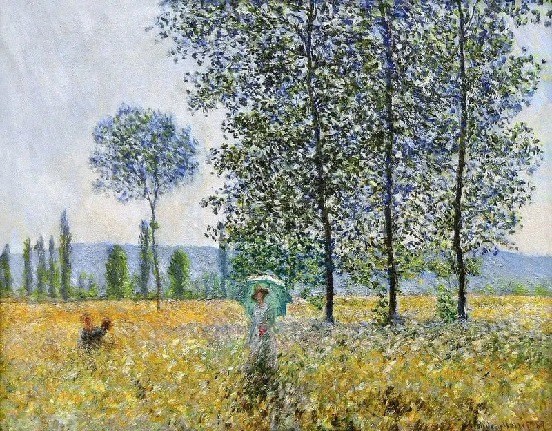 Kavakların altında, güneş etkisi - Claude Monet
