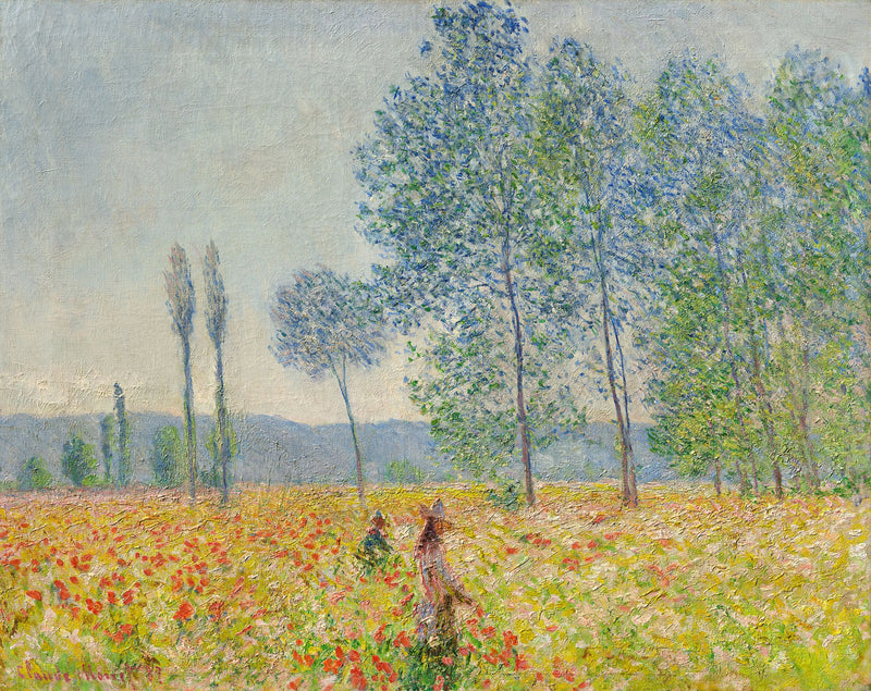 Kavakların altında, güneş etkisi - Claude Monet