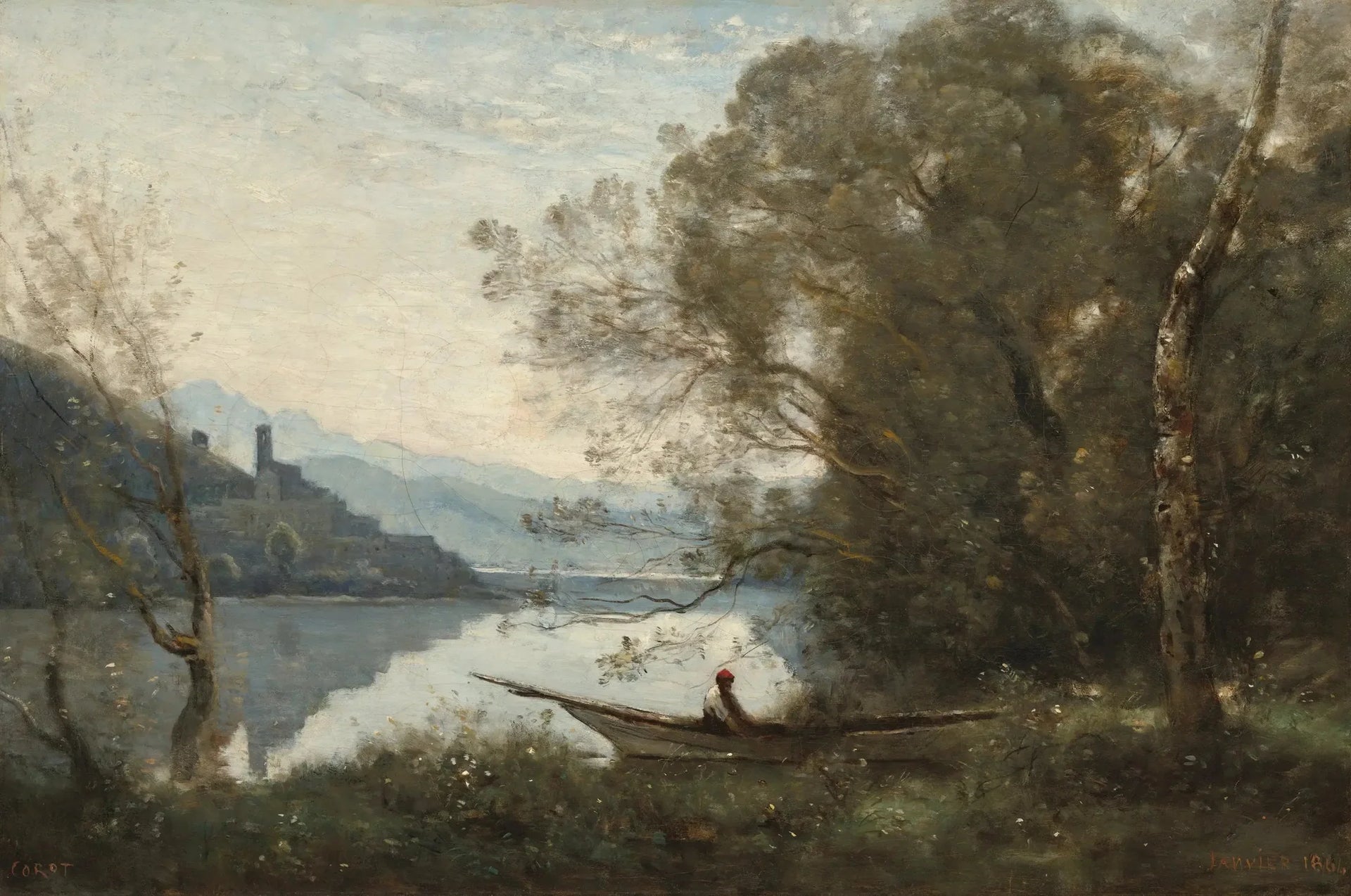 Souvenir d’Italie - Jean-Baptiste Camille Corot image 1 reproduction de peinture à l’huile