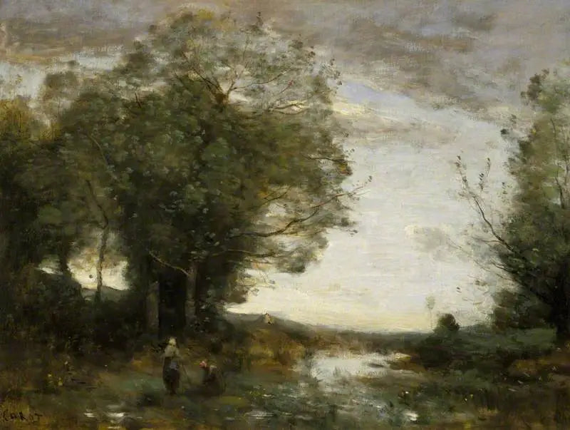La Ferté-sous-Jouarre civarlarından hatıra, sabah - Jean-Baptiste Camille Corot