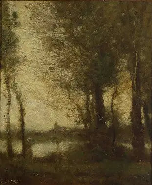 Fampoux bataklıklarından hatıra. Şafak - Jean-Baptiste Camille Corot