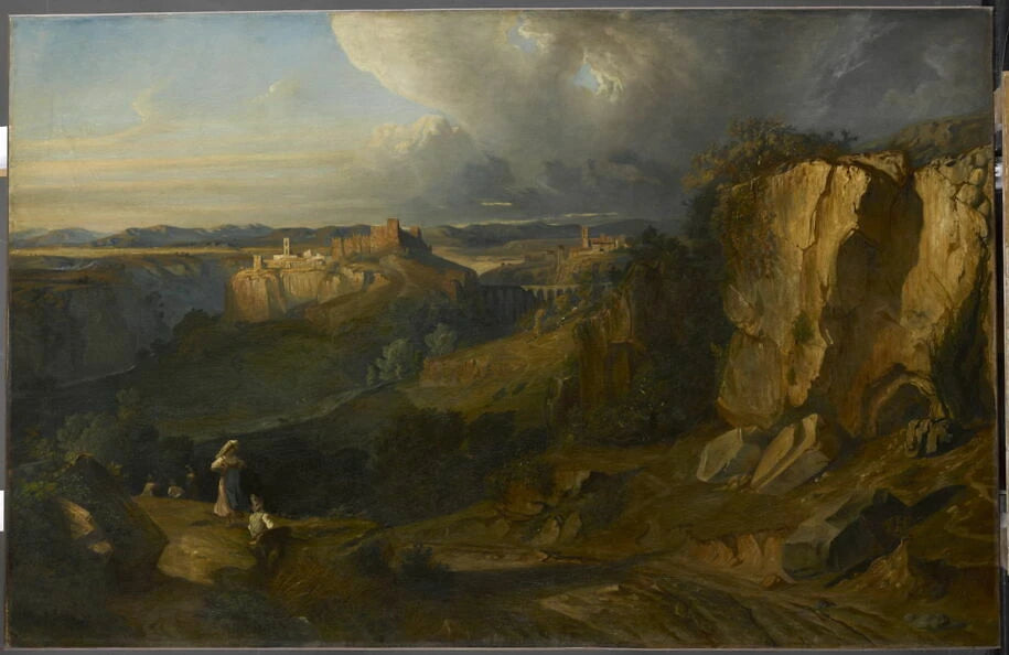 Spolète, près de Pérouse, parfois appelé à tort : Vue de la campagne de Naples - Paul Huet