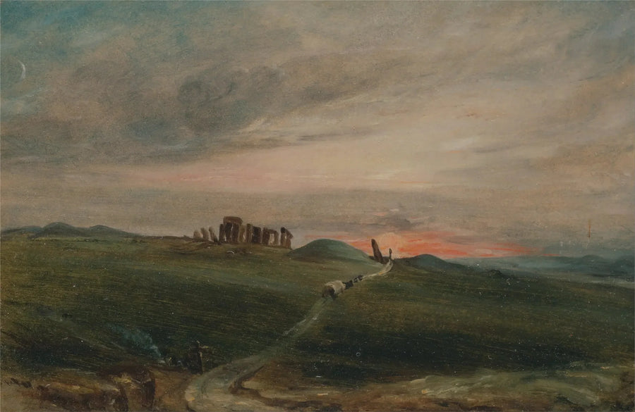 Güneş Batarken Stonehenge - John Constable