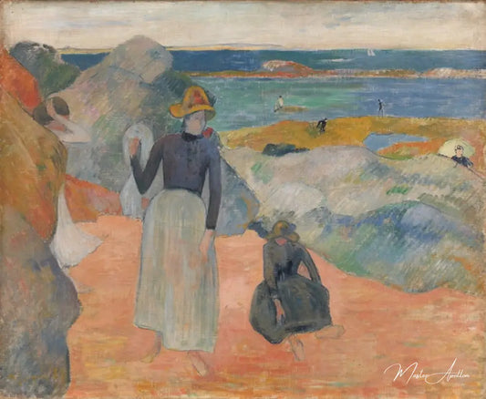 Sur la plage 1889 - Paul Gauguin - Reproductions de tableaux et peintures haut de gamme