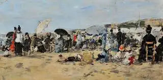 Trouville Plajı'nda - Eugène Boudin