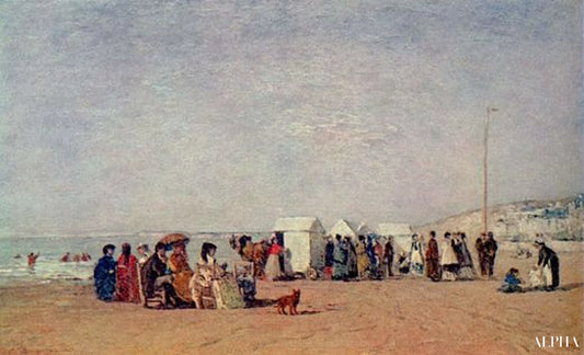 Sur la plage de Trouville - Eugène Boudin - Reproductions de tableaux et peintures haut de gamme