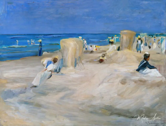 Sur la plage des Nordwijk - Max Liebermann - Reproductions de tableaux et peintures haut de gamme