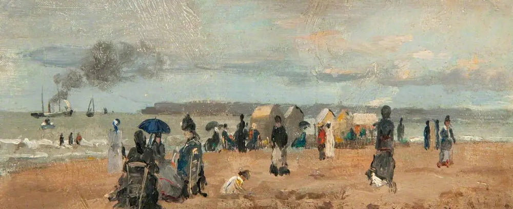 Sur la plage - Eugène Boudin image 1 reproduction de peinture à l’huile
