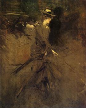 Sur la promenade - Giovanni Boldini