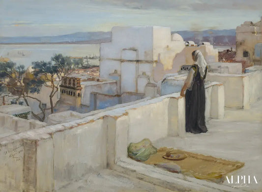 Sur la terrasse, 1891-1892 - Frederick Arthur Bridgman - Reproductions de tableaux et peintures haut de gamme