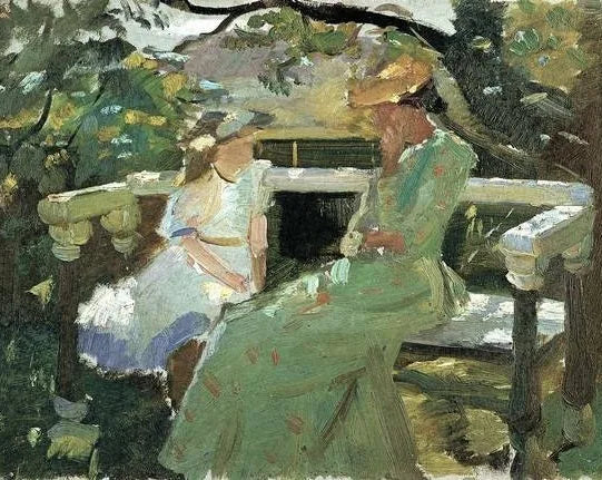 Bahçedeki bankta - Anna Ancher
