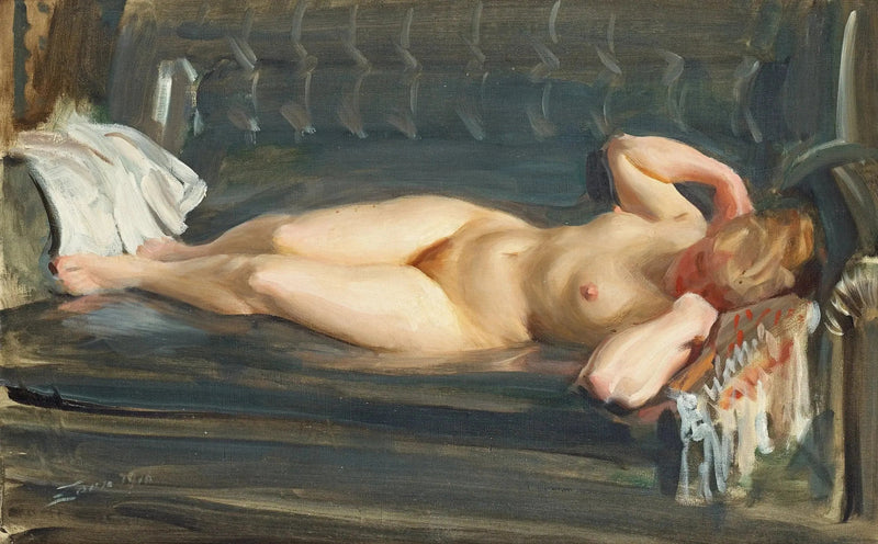 Mavi-gri deri kanepe üzerinde - Anders Zorn