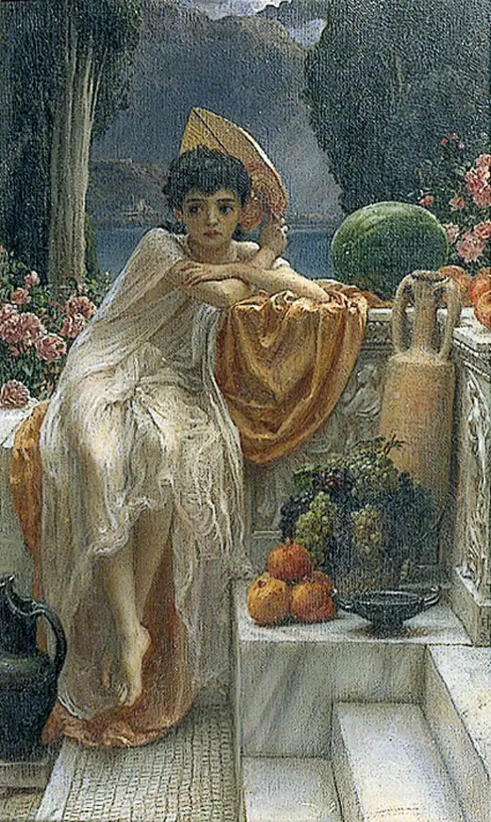 Sur les marches du temple - Edward Poynter - Alpha Reproduction