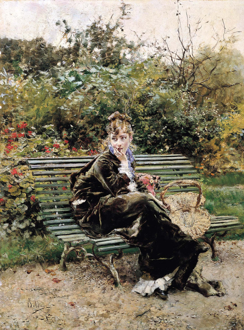 Bir Bankta Ormanda - Giovanni Boldini