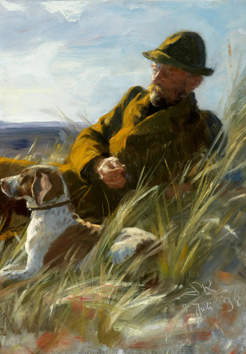 C. F. Dahlerup'un üzerine Jagthund ile yerleştirme - Peder Severin Krøyer
