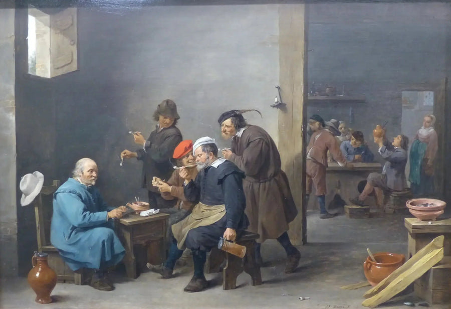 Tabagie - "Beyaz şapkalı adam" - David Teniers le Jeune