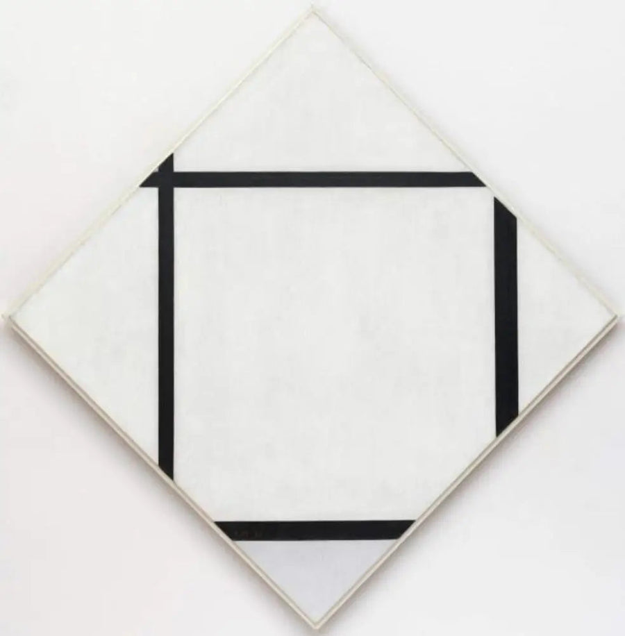 Tablo I: Dört Çizgili ve Gri Romboid - Piet Mondrian