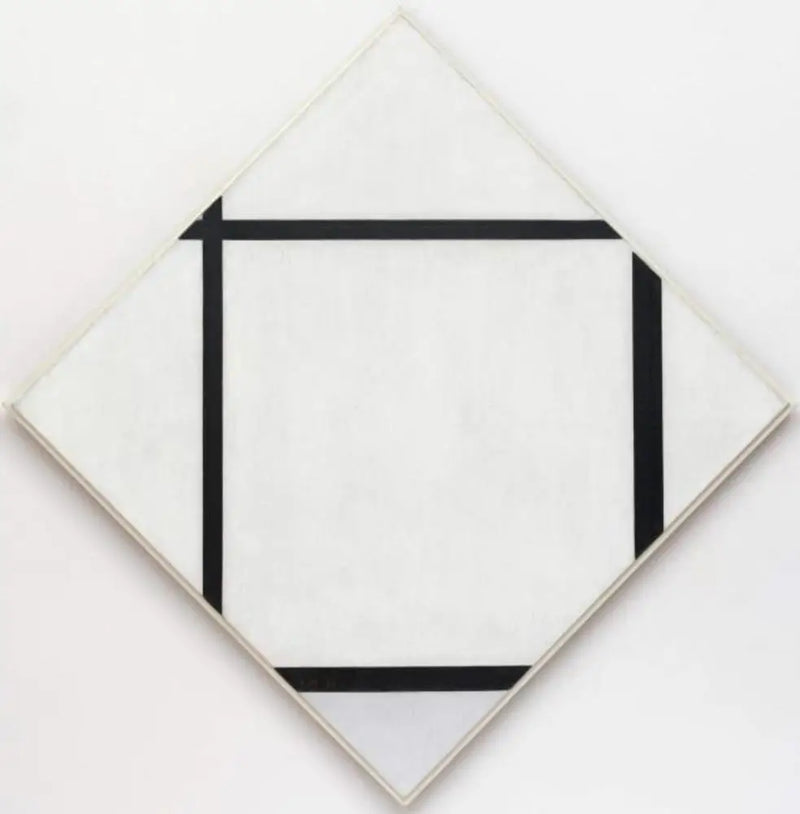 Tablo I: Dört Çizgili ve Gri Romboid - Piet Mondrian