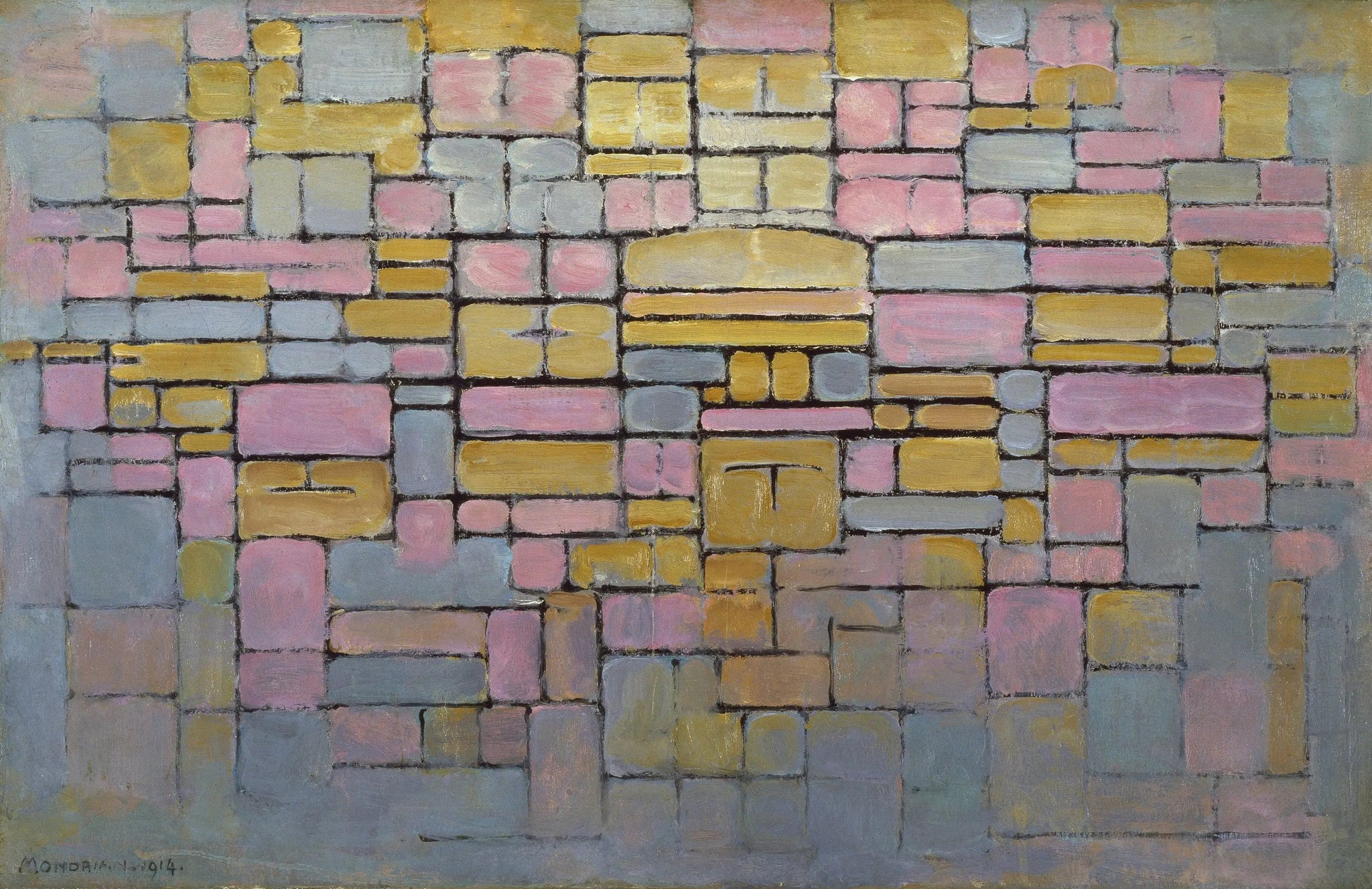 Tableau n° 2 / Composition n° V - Piet Mondrian image 1 reproduction réalisée par Alpha Reproduction