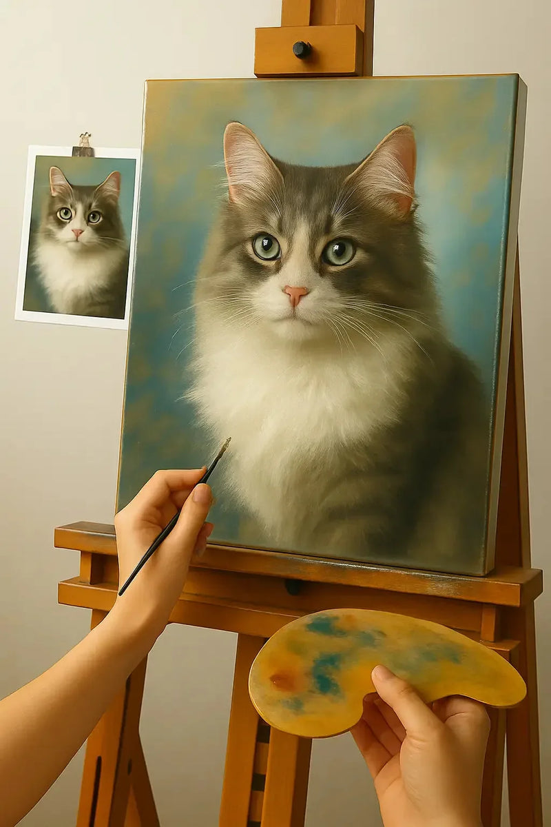 🎨 Kişiye Özel Kedi Tablosu – Eşsiz Yağlı Boya