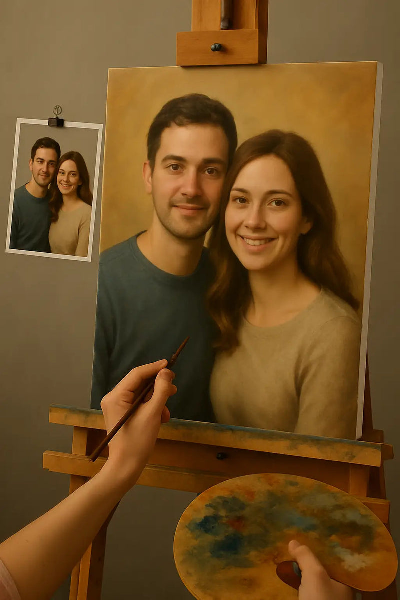 💑 Kişiye Özel Çift Tablosu – Benzersiz ve Duygusal Yağlı Boya