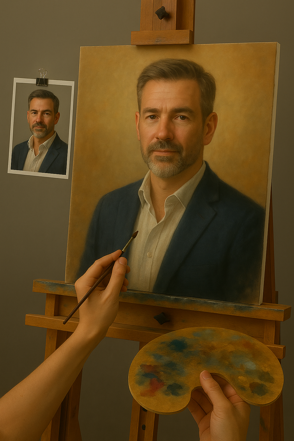 🎨 Kişiye Özel 1 Kişilik Portre Tablosu – Benzersiz Yağlı Boya