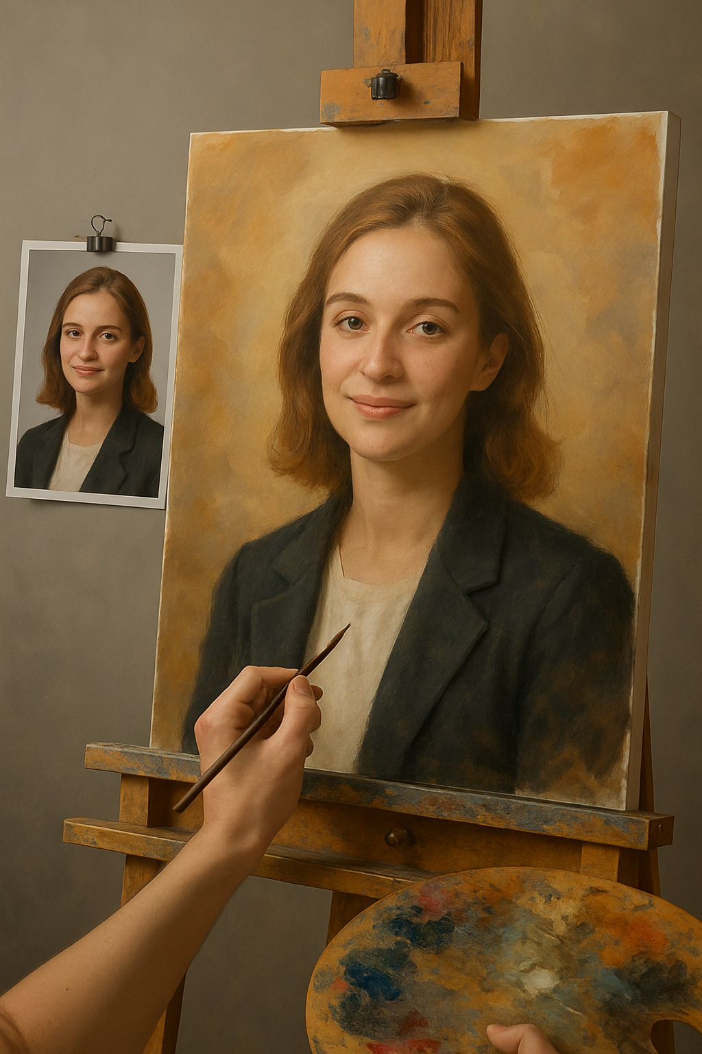 🎨 Kişiye Özel 1 Kişilik Portre Tablosu – Benzersiz Yağlı Boya