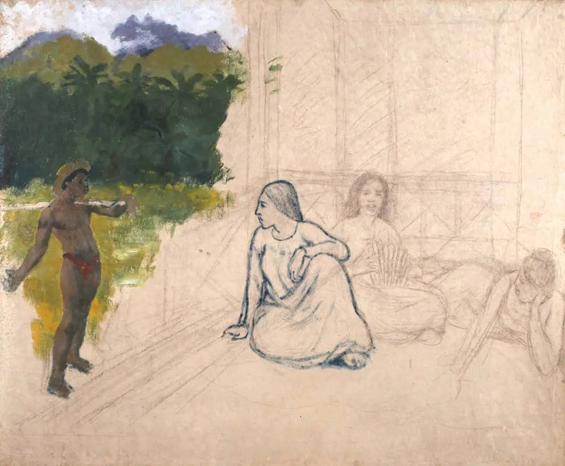 Tahitililer veya Tahitili Kadınlar Dinleniyor - Paul Gauguin
